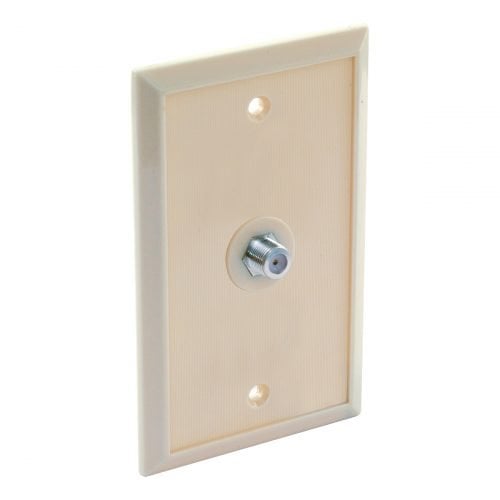 Single Coaxial Cable Wall Outlet, White Plumbing